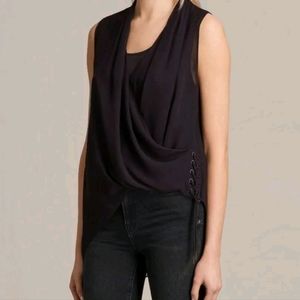 Allsaints Ali Lace Top black sleeveless size 6